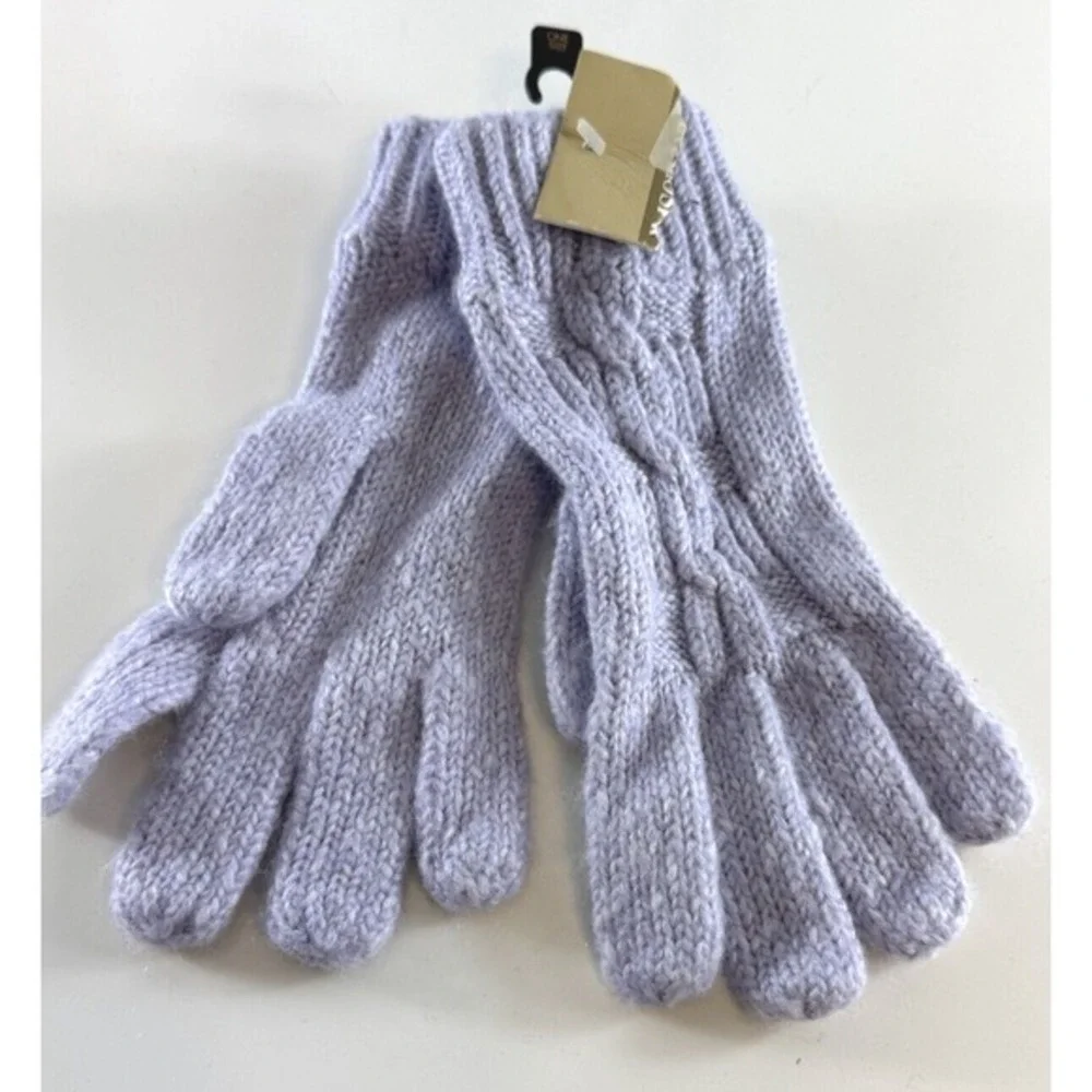 Isotoner‎ Cozy Cable Knit Gloves Knitwear Purple Cold Weather Chic 71-13